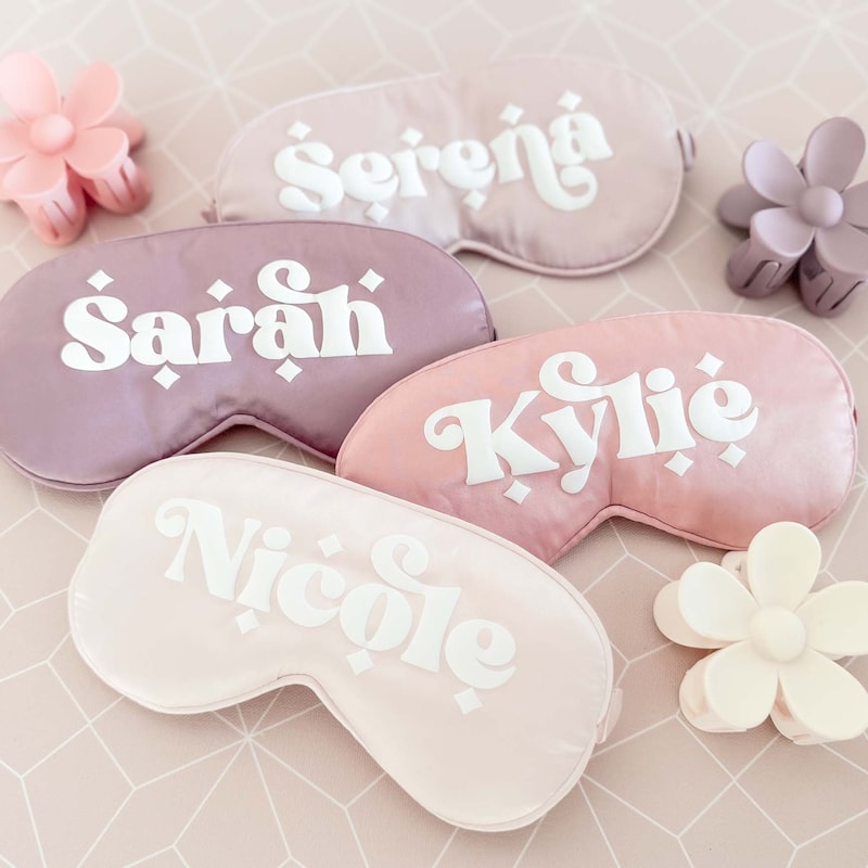 Personalized Sleep Mask, Satin Sleep Eye Mask, Gift Idea for Bridesmaid, Gift Bachelorette Party