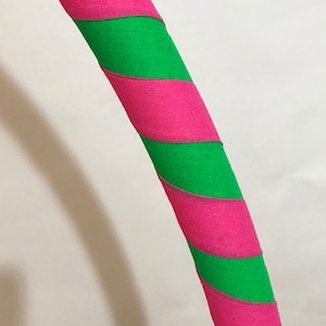 Pink green & bling Hula Hoop 1 1.5 LBS weighted for fitness dance fun. Beginners delight folds for travel. Get your middle little image 5