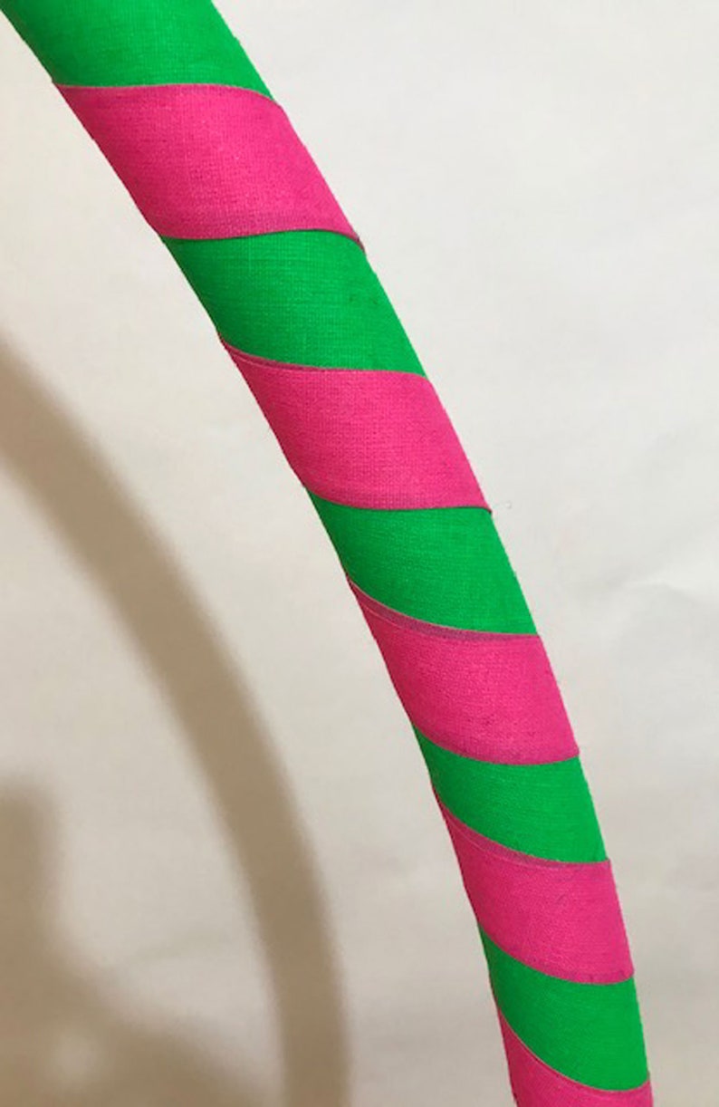 Pink green & bling Hula Hoop 1 1.5 LBS weighted for fitness dance fun. Beginners delight folds for travel. Get your middle little image 5