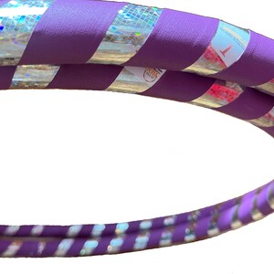 Adult 1 lb Weighted Hula Hoop for Hoop Dance Off Body Moves and Fitness Sm 36 med 38 lrg 40 folds for Travel & Carry USA made Purple