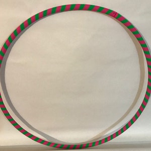 Pink green & bling Hula Hoop 1 1.5 LBS weighted for fitness dance fun. Beginners delight folds for travel. Get your middle little image 7