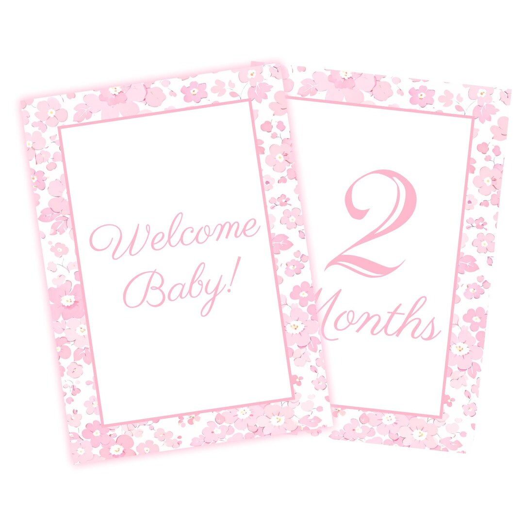 Pink Floral Baby Milestone Cards - Etsy
