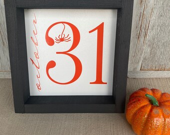 October 31 Wood Sign, Halloween Sign, Halloween Decor, Fall Decor, October 31, Mini Wood Sign,