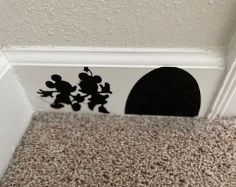 Mickey & Minnie Mousehole Vinyl Decal