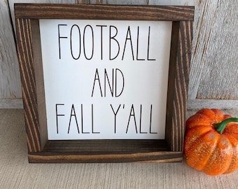 Football & Fall Y'all Wood Sign, Fall Wood Sign, Football Wood Sign, Fall Decor, Fall Sign