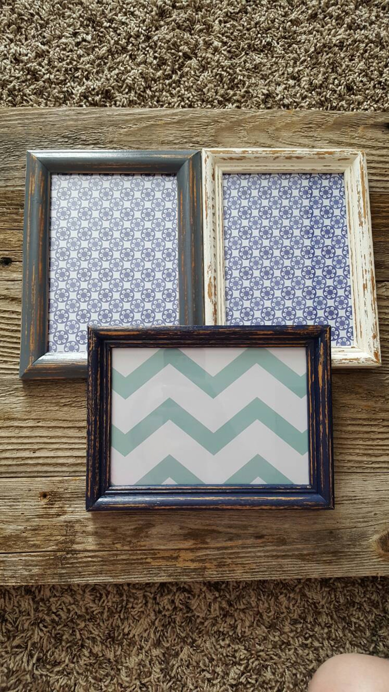 5x7 Distressed Picture Frames set of 3 Etsy