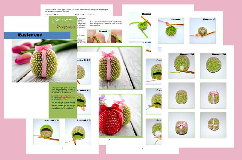 PDF Pattern Easter Egg crochet Beaded Etsy