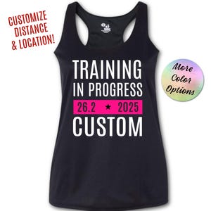 Custom Running Tank, Marathon TRAINING IN PROGRESS Custom Running Singlet, Personalized Running Tank, Race Day Tank, Marathon Training Tank