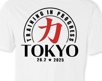 Tokyo Running Shirt, Marathon Training T With Kanji Strength