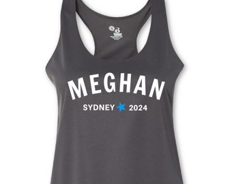 Personalisiertes SYDNEY Lauftank, 2024 Sydney Namensshirt, Sydney Running Singlet, Run Sydney, Marathon Trainingstank, feuchtigkeitsableitender Tank