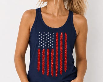 Camiseta sin mangas con bandera estadounidense brillante, camiseta sin mangas del 4 de julio, camiseta sin mangas con bandera brillante, camiseta sin mangas patriótica, camiseta sin mangas con bandera estadounidense desgastada del 250 aniversario, talla unisex.
