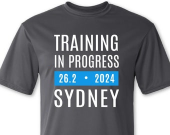 Chemise de course à pied Sydney, entraînement 2024 en cours, chemise d'entraînement de Sydney, course Sydney, chemise d'entraînement de marathon, cadeau pour un coureur de Sydney