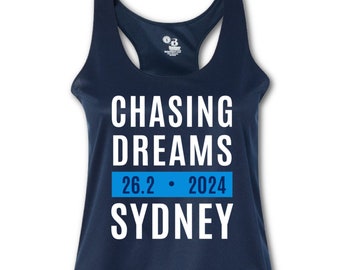 Débardeur de course Sydney 2024 | À LA CHASSE DES RÊVES 2024 Sydney | Camisole d'entraînement Marathon | Débardeur d'entraînement Sydney | Débardeur de course Sydney