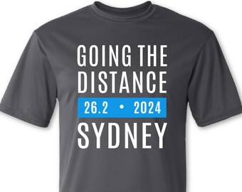 T-shirt de course à pied Sydney, 2024 distance parcourue, T-shirt d'entraînement de Sydney, Run Sydney, T-shirt d'entraînement de marathon, cadeau pour un coureur de Sydney