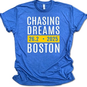 2025 Boston Running Shirt, CHASING DREAMS Boston, Unicorn Chaser, Boston Qualifier Shirt, Marathon Training Shirt, Boston Running Apparel