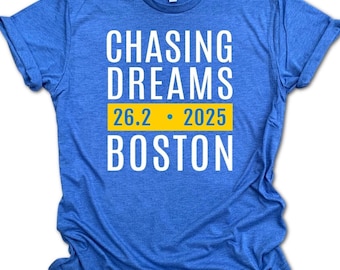 2025 Boston Running Shirt, CHASING DREAMS Boston, Unicorn Chaser, Boston Qualifier Shirt, Marathon Training Shirt, Boston Running Apparel