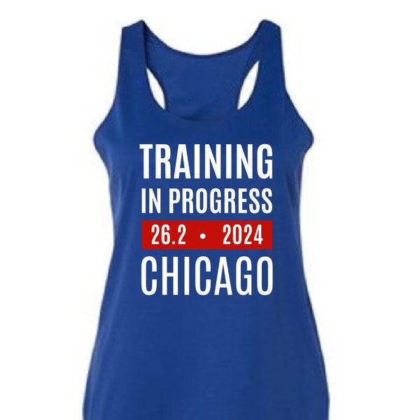 2024 Chicago Running Singlet, TRAINING IN PROGRESS Chicago, Chicago Training Tank, Run Chicago, Run Chi, Chicago Running, Gift for Runner