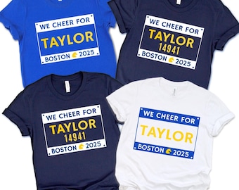 Personalized Boston Bib Shirt, Boston Runner Support Crew Shirt, Boston Name Shirt, Boston Cheer Crew, Marathon Support Crew Shirt