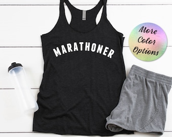 Marathoner Running Shirt, Custom Running Shirt, Funny Running Shirt, Gift for Runner, Running Tank Top, Marathon Training Shirt