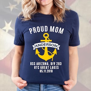 Personalized Navy Family Graduation Shirt: Glitter Anchor, Boot Camp PIR