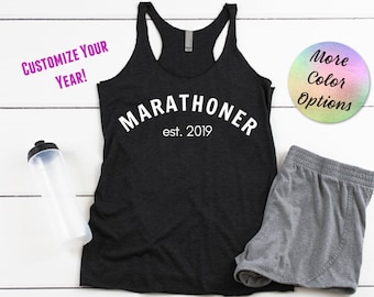 Marathoner Racerback Tank Top: Custom Year Running Shirt