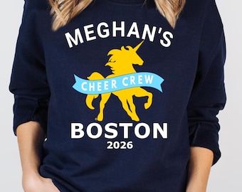 Marathon Support Crew Sweatshirt, Boston Runner Support Crew Sweat Shirt, Personalized Boston Name shirt