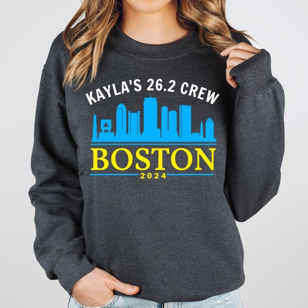 Boston Support Crew Sweat Shirt, Boston 26.2 Cheer Crew, Boston Name Shirt, Boston Runner Support Crew Shirt, Marathon Spectator