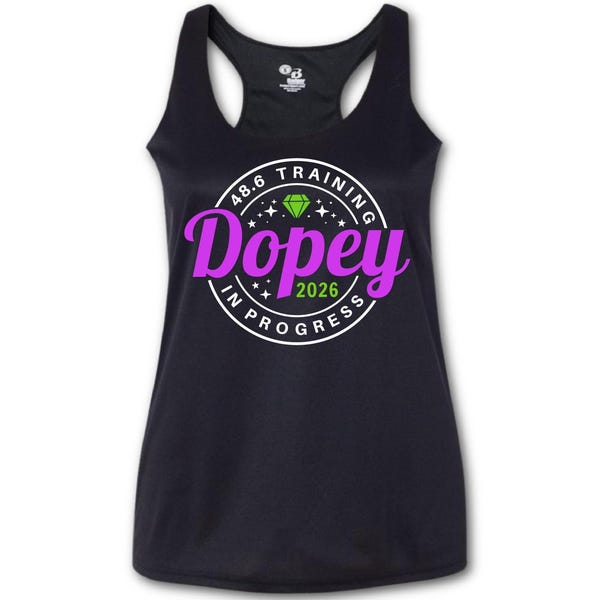 Regata de corrida Dopey, camiseta de treino tamanho 48.6, desafio Dopey