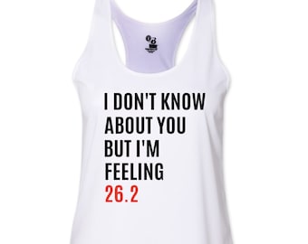 Feeling 26.2 Marathon Running Tank, Moisture Wicking Running Tank