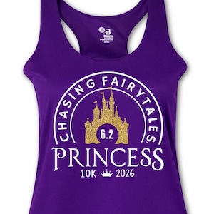 Princess Running Tank, Custom Distance, Glitter or Matte Castle, Princess Half Marathon Run