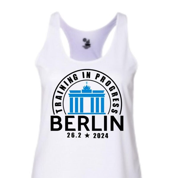 2024 Berlin Running Singlet | TRAINING IN PROGRESS Berlin | Marathon Training Tank | Berlin Running Tank | Run Berlin | Bradenburg Gate