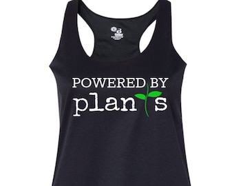 Powered by Plants Running Tank Top, Vegan Runner Shirt