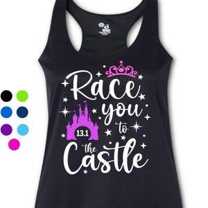 Custom Princess Half Marathon Running Tank, Glitter Castle Option, Custom Race Distance, Princess Fairy Tale Run