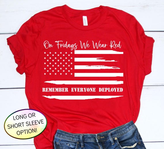 RED Friday Flag Shirt: Support Our Troops - Military Mom