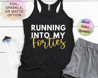 40th Birthday Running Tank Top, Tri-Blend Racerback, Gift for Runner