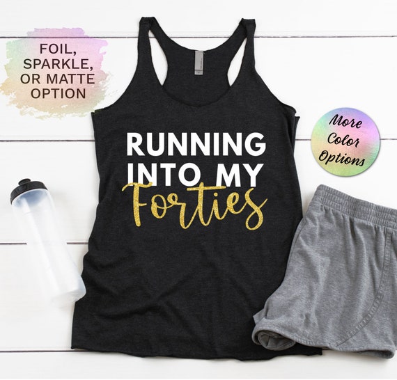 40th Birthday Running Tank Top, Tri-Blend Racerback, Gift for Runner