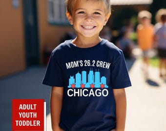 Marathon Support Crew CHICAGO Shirt, Chicago Runner Cheer Crew, Chicago Family Shirts with Runners Name, Marathon Spectator Shirts