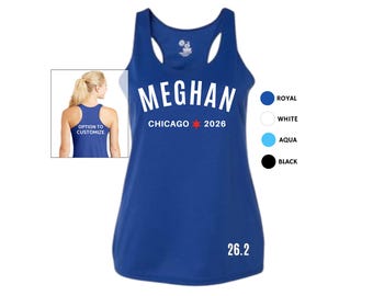 Personalized Chicago Running Tank, Marathon Training and Race Day Singlet, Moisture Wicking Chicago Name Tank, Run Chicago
