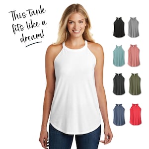 Camiseta de tirantes para mujer, camiseta rockera para mujer, camiseta de tirantes de cuello alto, camiseta de tirantes holgada para mujer, camiseta de tirantes favorita, camiseta de tirantes de tendencia, camiseta de tirantes lisa para hacer ejercicio