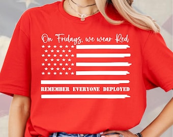 RED Freitag Flagge Shirt: Support Our Troops - Military Mom