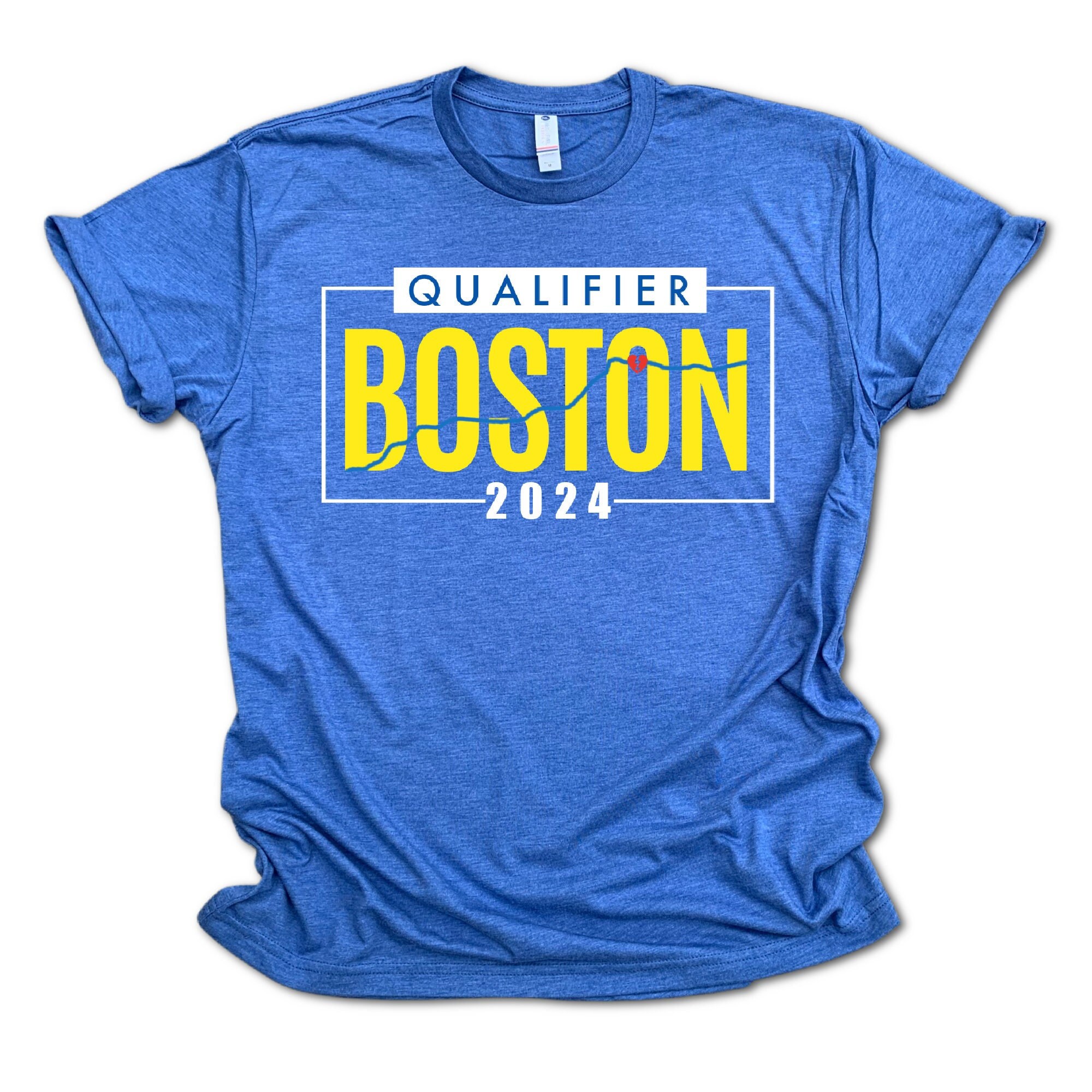2024 Boston Qualifier Shirt, 2024 BQ Shirt, Marathon Course Map