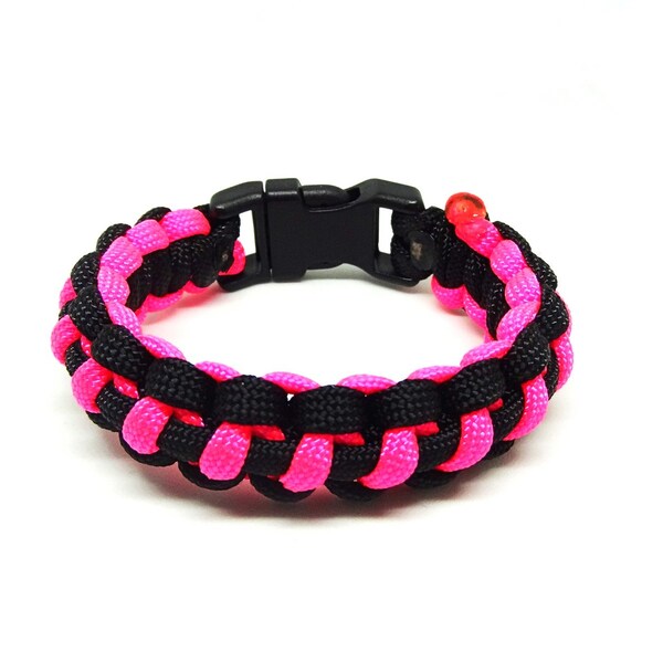 Hot Pink & Black Paracord Bracelet