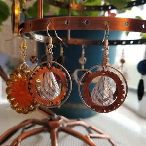 Glass and Gear Earrings