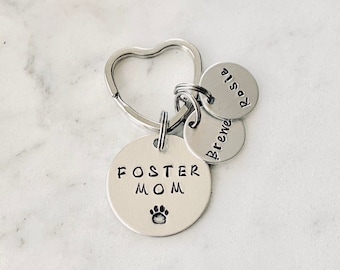 Dog Foster Mom keychain Foster parent gift Foster Family gift Foster Parent Gift Foster Mom gift Foster care jewelry Guardian Parent Gift