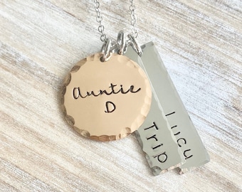Collar de regalo para tía Collar de plata para tía Regalo para tía Joyas personalizadas para tía Regalo para tías Collar personalizado para tía Joyas para tía