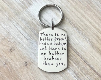 Brother keychain No better friend than a Brother Gift for Brother Custom Keychain Brother Birthday Gift Sibling Keychain