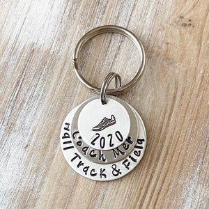 Cross Country Keychain Personalized Keychain Running Keychain Handstamped Gift Gift for Runner Team Gift for Track Star XC Keychain Cross Country Keychain Personalized Keychain