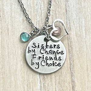 Big Sister & Little Sister Necklace Sister Jewelry Sister Birthday Gift Silver Sister Necklace LIttle Sis Gift Sisters By Chance Necklace