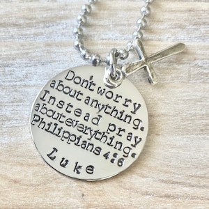 Boys Necklace Boys Necklace Boys Jewelry Cross Necklace Toddler Jewelry Boy Birthday Gift Son Easter Gift Pray about everything