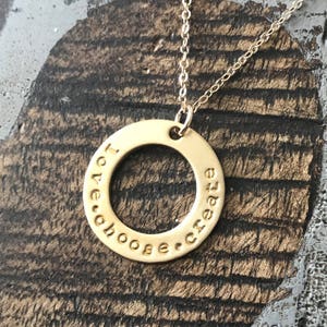 Gold Washer Necklace Personalized Washer Necklace Custom Washer Necklace Personalized Ring Pendant Engraved Name Charm Blue Eyes Jewels